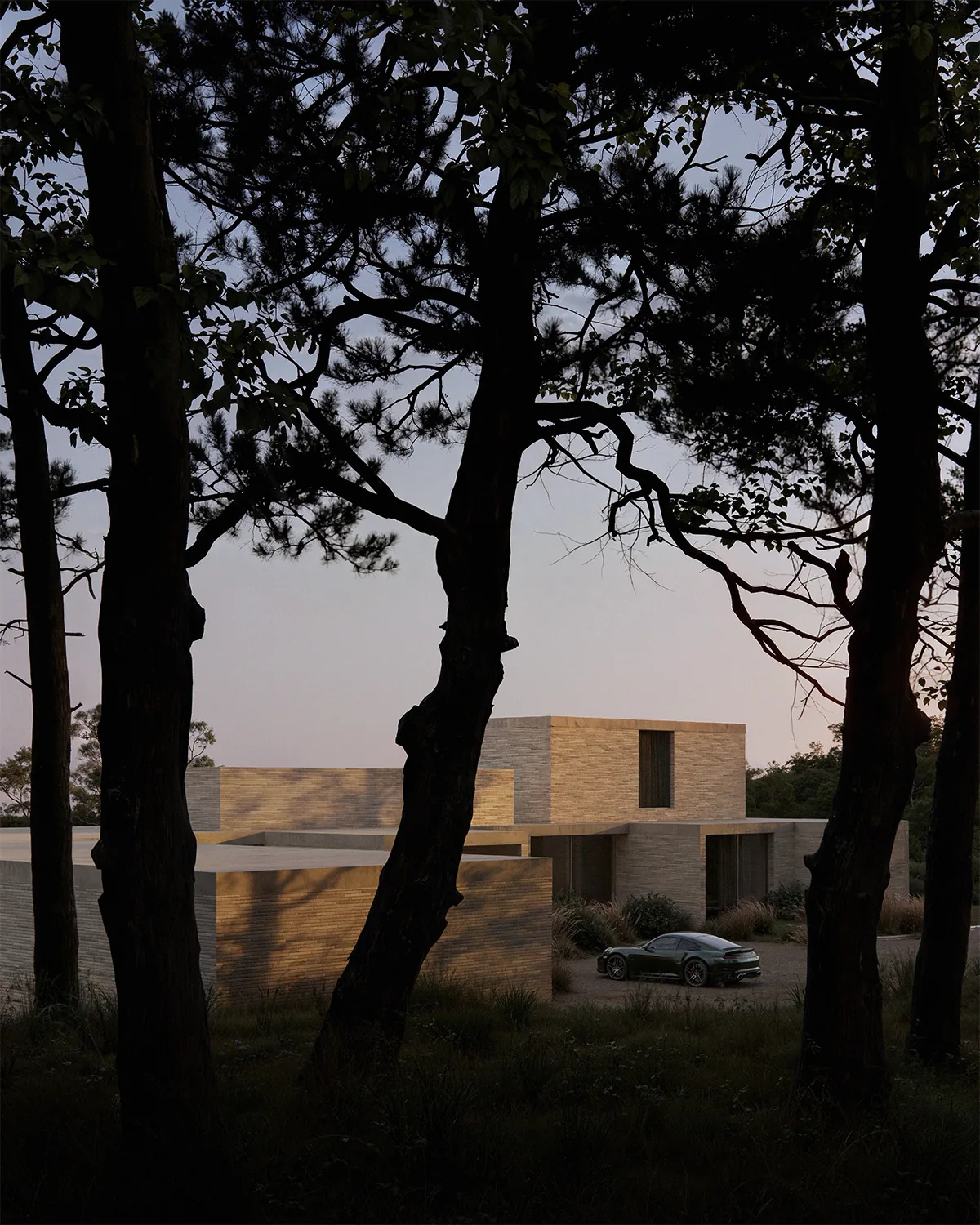 Luxury house AI weather transformation — generative visual